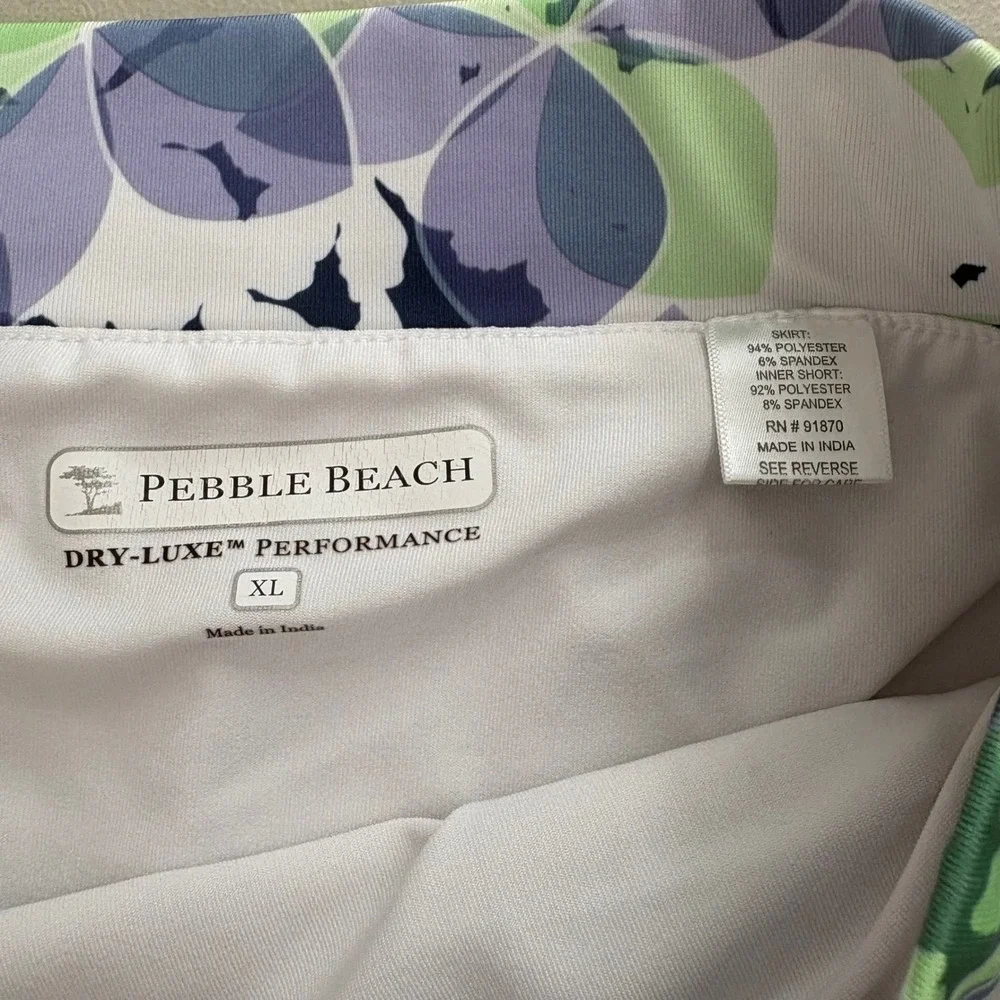 Pebble Beach Dry-Luxe Performance Floral Golf Skort Green‎ Purple Womens XL Golf